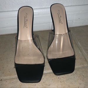 Black Transparent Heels